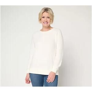 Jingle Belles by Kim Gravel Starburst Sequin Knit Top Cream Medium A711073